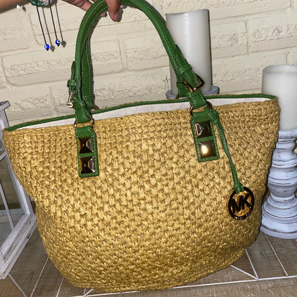 NEW Michael Kors Santorini Straw Beach Bag
